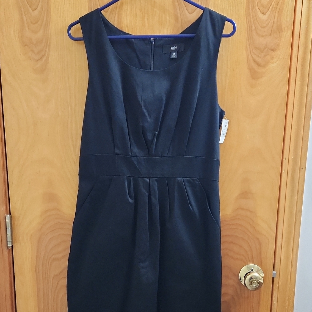 Massimo Black Sleeveless Midi Dress – Size 12